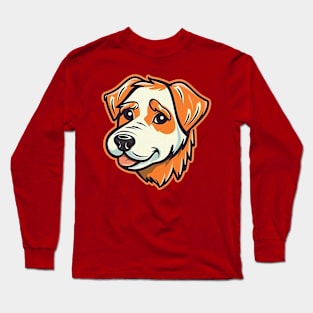 Cartoon orange and white dog head Long Sleeve T-Shirt